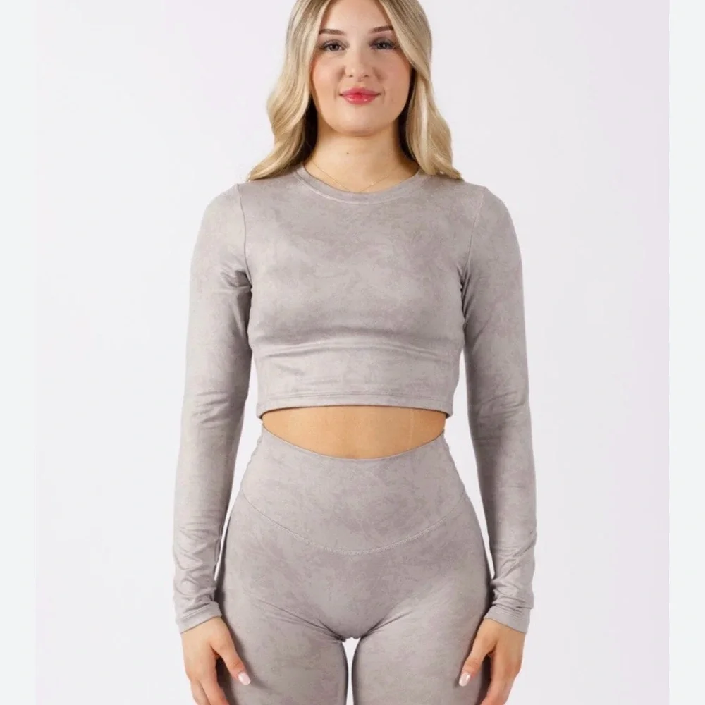 Paragon Reluna Long Sleeve Crop Marble - Picture 1 of 5